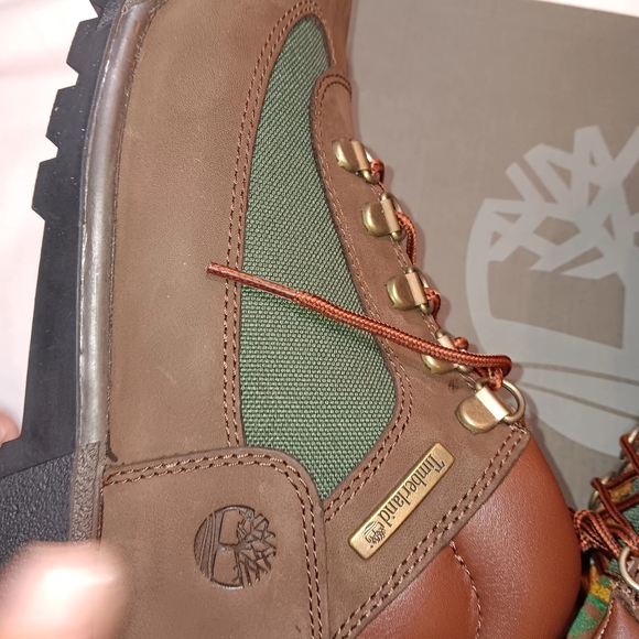 TIMBERLAND FIELD BOOTS 6inch brown beef/broccoli 6m juniors nubuck - Picture 13 of 14